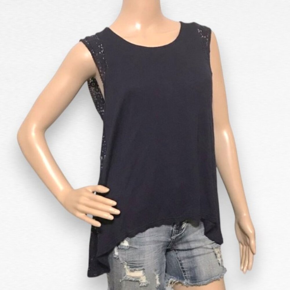 Navy Lace Top